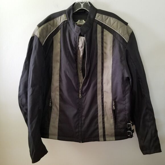 USA Biker Design Motorcycle Black / Gray Jacket Men's Size XL